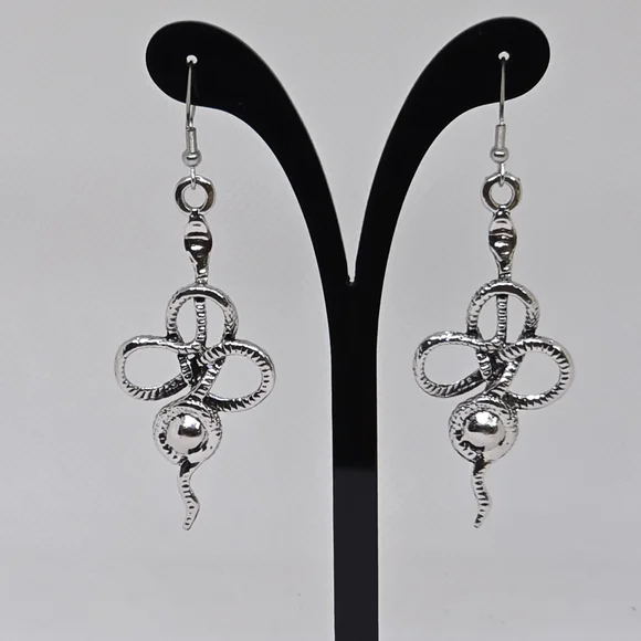 Snake Earrings with Rhinestone - Picture 3 of 6